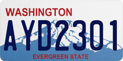 WA license plate AYD2301