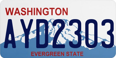 WA license plate AYD2303