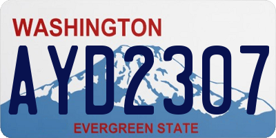 WA license plate AYD2307