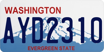 WA license plate AYD2310