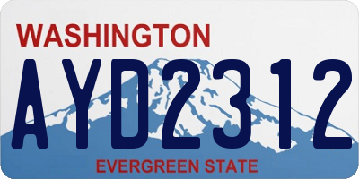WA license plate AYD2312