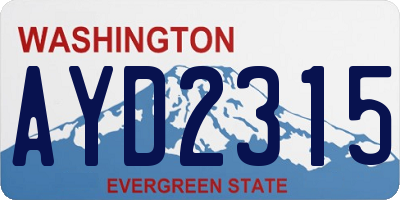 WA license plate AYD2315