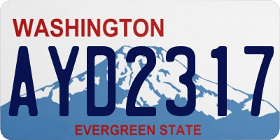 WA license plate AYD2317