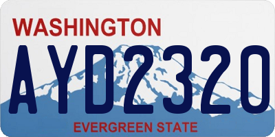 WA license plate AYD2320