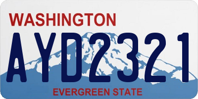 WA license plate AYD2321