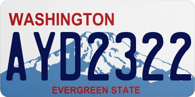 WA license plate AYD2322