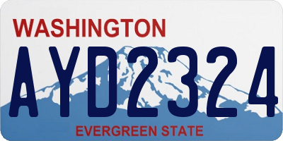 WA license plate AYD2324