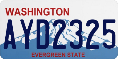 WA license plate AYD2325