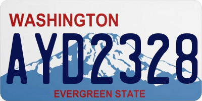 WA license plate AYD2328