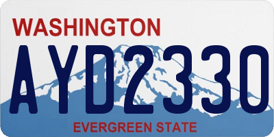 WA license plate AYD2330