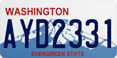WA license plate AYD2331