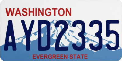 WA license plate AYD2335