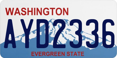 WA license plate AYD2336