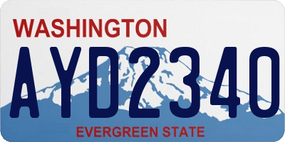 WA license plate AYD2340