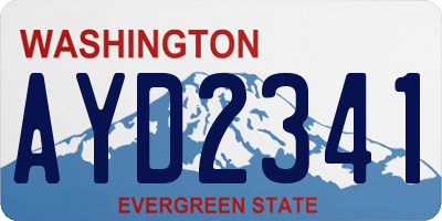 WA license plate AYD2341