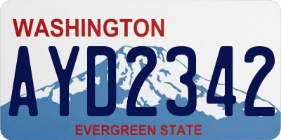 WA license plate AYD2342