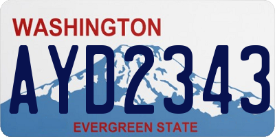 WA license plate AYD2343