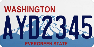 WA license plate AYD2345