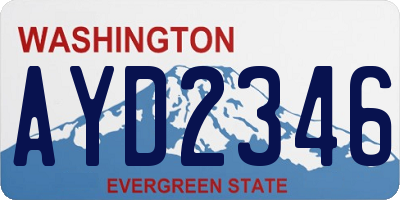 WA license plate AYD2346