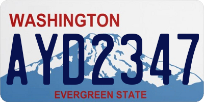 WA license plate AYD2347