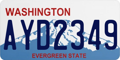 WA license plate AYD2349
