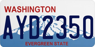 WA license plate AYD2350