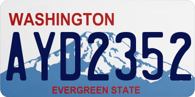 WA license plate AYD2352