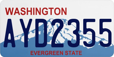 WA license plate AYD2355