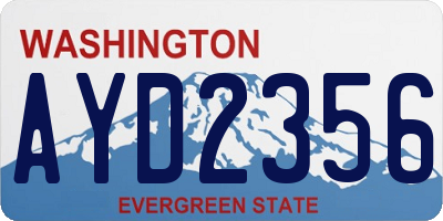 WA license plate AYD2356