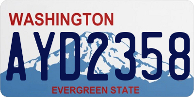WA license plate AYD2358