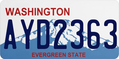 WA license plate AYD2363