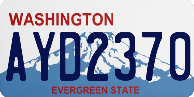 WA license plate AYD2370