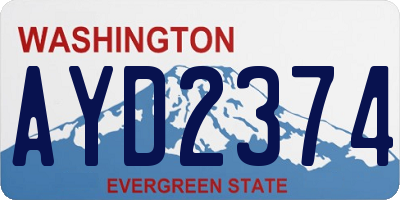 WA license plate AYD2374