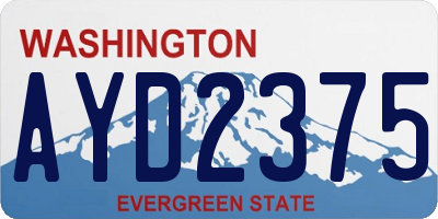 WA license plate AYD2375
