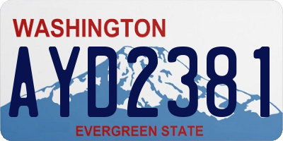 WA license plate AYD2381