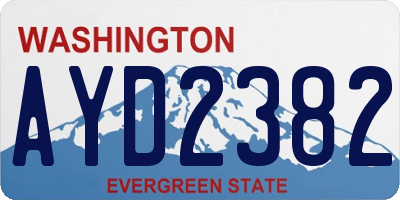 WA license plate AYD2382