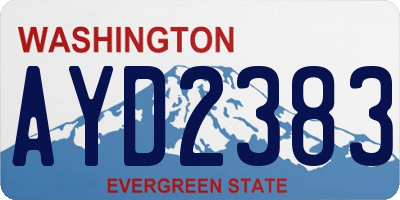 WA license plate AYD2383