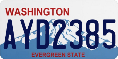 WA license plate AYD2385