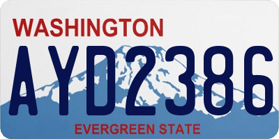 WA license plate AYD2386
