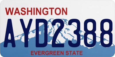 WA license plate AYD2388