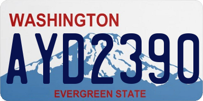 WA license plate AYD2390