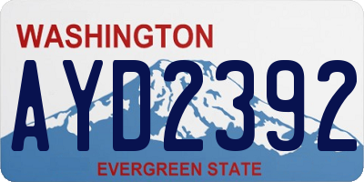 WA license plate AYD2392