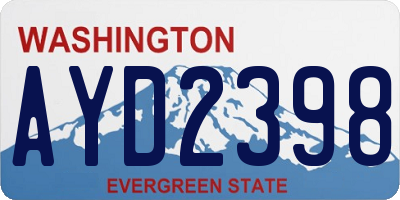 WA license plate AYD2398