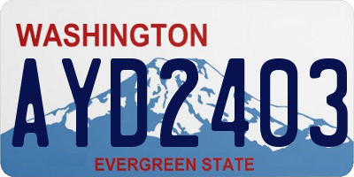 WA license plate AYD2403