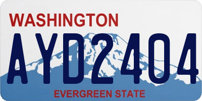 WA license plate AYD2404