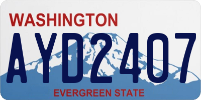 WA license plate AYD2407