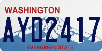 WA license plate AYD2417