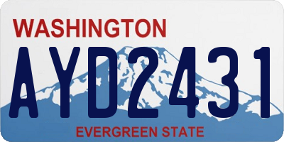 WA license plate AYD2431