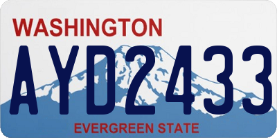 WA license plate AYD2433