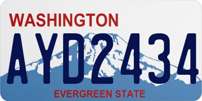 WA license plate AYD2434